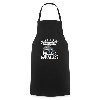 Orca Killer Whale Boys Kids Teens Whale Lover Ceto - Cooking Apron - black - Front - AI Model Male 185 dark (185cm)