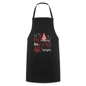 be merry be joyful be bright gnome - Kochschürze - Schwarz - Vorne - AI Model Male 185 dark (185cm)