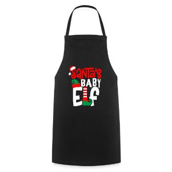 Santa's Baby Elf - Cooking Apron - black - Front - AI Model Male 185 dark (185cm)
