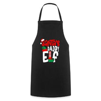 Le papa elfe du Père Noël - Tablier de cuisine - noir - Devant - AI Model Male 185 dark (185cm)