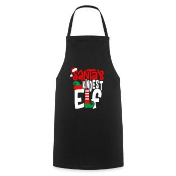 L’enfant lutin du Père Noël - Tablier de cuisine - noir - Devant - AI Model Male 185 dark (185cm)
