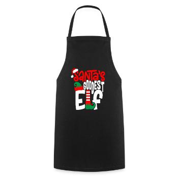 Le plus bon elfe du Père Noël - Tablier de cuisine - noir - Devant - AI Model Male 185 dark (185cm)