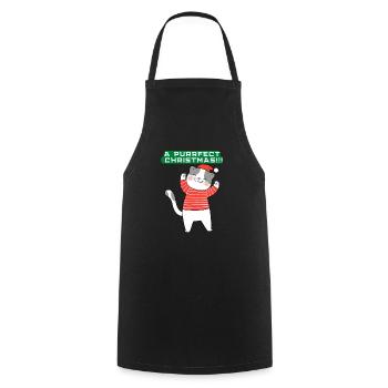 Christmas A purrfect Christmas Cat - Cooking Apron - black - Front - AI Model Male 185 dark (185cm)