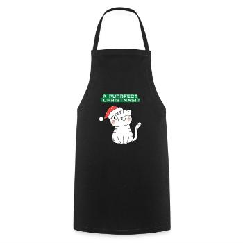 Christmas Tree A purrfect Christmas - Cooking Apron - black - Front - AI Model Male 185 dark (185cm)