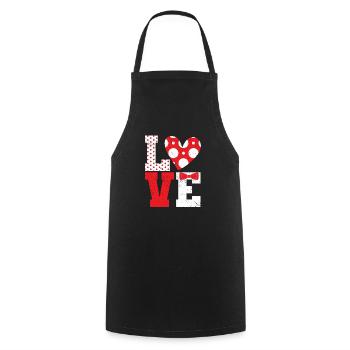 Polka Dot Liebe Herz Fliege Valentinstag Paare - Kochschürze - Schwarz - Vorne - AI Model Male 185 dark (185cm)