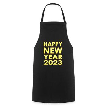 Countdown for 2023 - New Years Eve Party - Cooking Apron - black - Front - AI Model Male 185 dark (185cm)