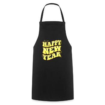 New Year 2023 Party - Countdown for New Year - Cooking Apron - black - Front - AI Model Male 185 dark (185cm)