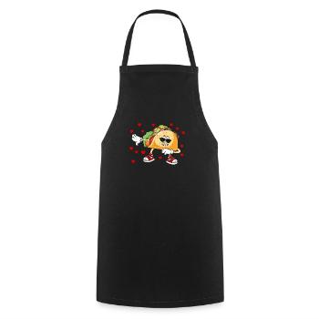 Dots Taco Heart Love Valentine's Day Mexican - Cooking Apron - black - Front - AI Model Male 185 dark (185cm)