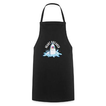 Valentine's Day Shark Heartbreaker Funny Hearts Sharks - Cooking Apron - black - Front - AI Model Male 185 dark (185cm)