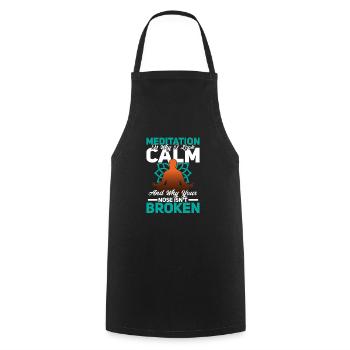 Meditation Is Why I Look Calm Meditating Yoga - Cooking Apron - black - Front - AI Model Male 185 dark (185cm)
