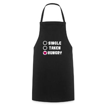 Funny Love Valentine's Day Food Lover Single Taken - Cooking Apron - black - Front - AI Model Male 185 dark (185cm)