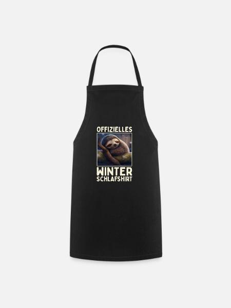 Faultier Winter Schlafshirt Weihnachten Schlaf - Kochschürze - Schwarz