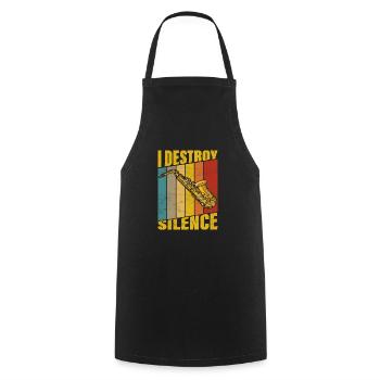 I Destroy Silence Saxophone Player Marching Band S - Tablier de cuisine - noir - Devant - AI Model Male 185 dark (185cm)
