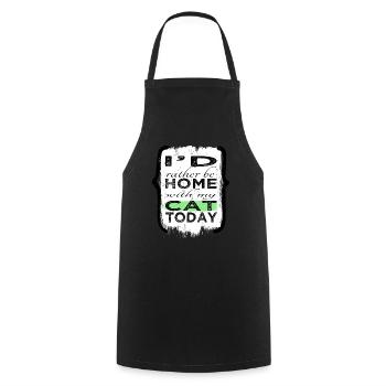 house cat kitten birthday present idea avogato fun - Cooking Apron - black - Front - AI Model Male 185 dark (185cm)