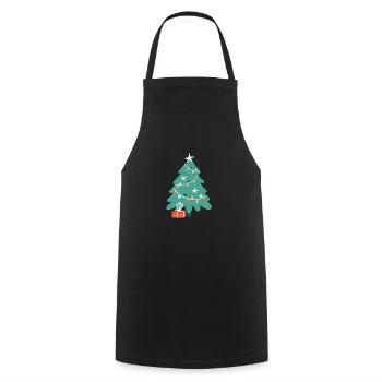 Christmas tree Christmas tree Christmas gift - Cooking Apron - black - Front - AI Model Male 185 dark (185cm)