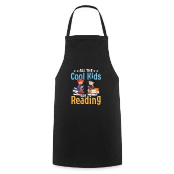 All The Cool Kids Are Reading Books Book Lover - Kochschürze - Schwarz - Vorne - AI Model Male 185 dark (185cm)