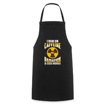 I Run On Caffeine Radiation & Cuss Words Rad Tech - Cooking Apron - black - Front - AI Model Male 185 dark (185cm)