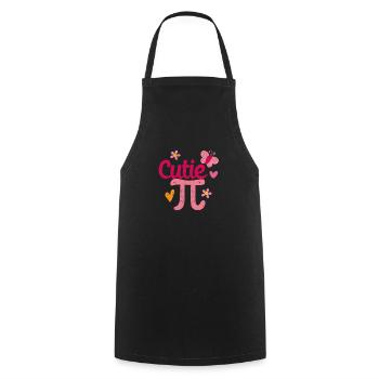 Cutie Pi Day Funny Cute Nerd Geek Pretty Math - Cooking Apron - black - Front - AI Model Male 185 dark (185cm)