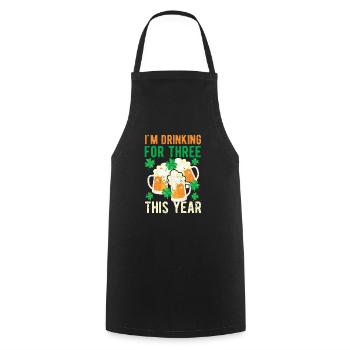Grossesse de la Saint-Patrick Je bois ça - Tablier de cuisine - noir - Devant - AI Model Male 185 dark (185cm)