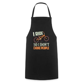 Je roule pour ne pas étouffer les gens qui font du vélo - Tablier de cuisine - noir - Devant - AI Model Male 185 dark (185cm)