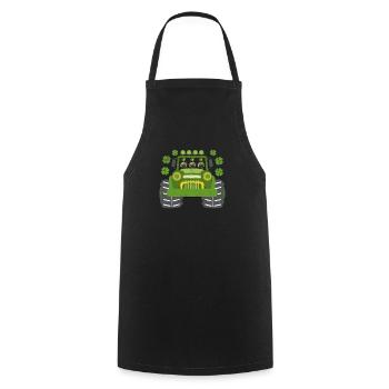 Leprechaun Monster Truck Pugs St Patrick's Day - Cooking Apron - black - Front - AI Model Male 185 dark (185cm)