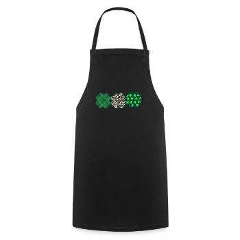 Trèfle léopard à carreaux verts Cute St Patrick - Tablier de cuisine - noir - Devant - AI Model Male 185 dark (185cm)