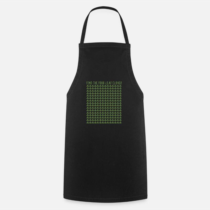 Trouvez le puzzle de trèfle à quatre feuilles St - Tablier de cuisine - noir