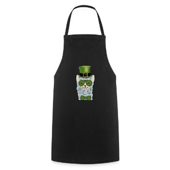 Leprechaun Llama Kopf Alpaka St Patricks Day Tier - Kochschürze - Schwarz - Vorne - AI Model Male 185 dark (185cm)