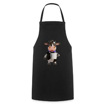 Bonjour vache de café - Tablier de cuisine - noir - Devant - AI Model Male 185 dark (185cm)