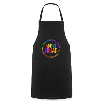 Admin Squad Admin Assistant Administrative Cool - Kochschürze - Schwarz - Vorne - AI Model Male 185 dark (185cm)