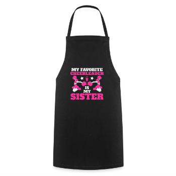 My favorite cheerleader is my sister - Cooking Apron - black - Front - AI Model Male 185 dark (185cm)