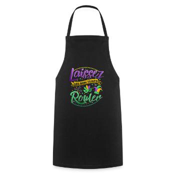 Mardi gras good times roll laissez bon temps roule - Cooking Apron - black - Front - AI Model Male 185 dark (185cm)