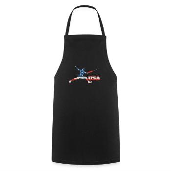 Escrime USA Team Drapeau américain Escrimeur américain - Tablier de cuisine - noir - Devant - AI Model Male 185 dark (185cm)
