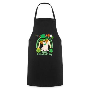 Fun beagle dog st patrick’s day Irish green paddy - Tablier de cuisine - noir - Devant - AI Model Male 185 dark (185cm)
