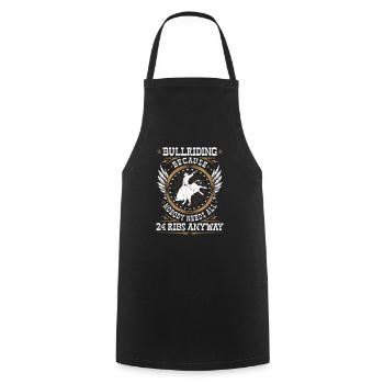 Bull Riding Injury Quote, Funny Rodeo Cowboy Bull - Kochschürze - Schwarz - Vorne - AI Model Male 185 dark (185cm)
