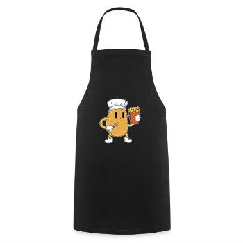 Cuisson de pommes de terre Fast-food Snack Français frites cuisson - Tablier de cuisine - noir - Devant - AI Model Male 185 dark (185cm)