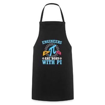 Les ingénieurs sont nés avec Pi Mathématicien Pi Day - Tablier de cuisine - noir - Devant - AI Model Male 185 dark (185cm)