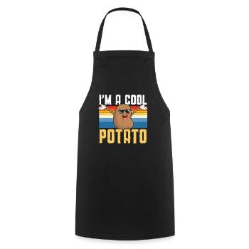 I'm A Cool Potato Foodie Potato Lover French Fries - Cooking Apron - black - Front - AI Model Male 185 dark (185cm)