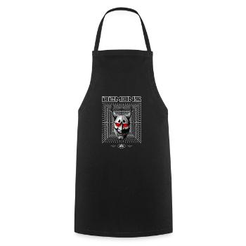 Oni Demon Streetwear - Kochschürze - Schwarz - Vorne - AI Model Male 185 dark (185cm)