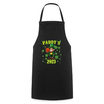 St Patricks Day 2023 Leprechaun Kids Basketball - Tablier de cuisine - noir - Devant - AI Model Male 185 dark (185cm)