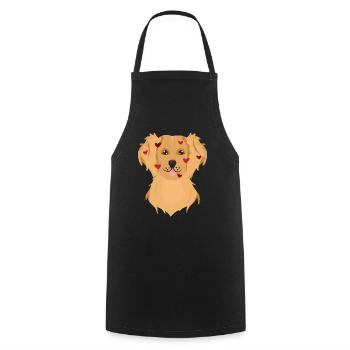 Golden Retriever - Cooking Apron - black - Front - AI Model Male 185 dark (185cm)