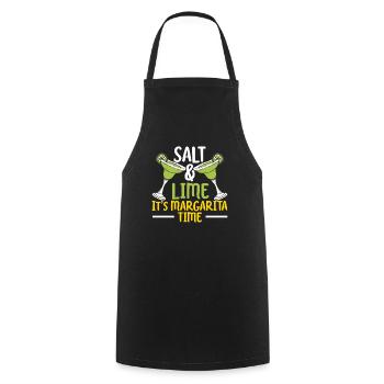 Sel et citron vert C’est Margarita Time Cocktail d’alcool - Tablier de cuisine - noir - Devant - AI Model Male 185 dark (185cm)