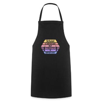L’école est importante, mais la gymnastique est plus importante - Tablier de cuisine - noir - Devant - AI Model Male 185 dark (185cm)