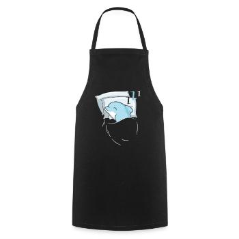 Dolphin Lover Marine Biology Animal sous-marin - Tablier de cuisine - noir - Devant - AI Model Male 185 dark (185cm)