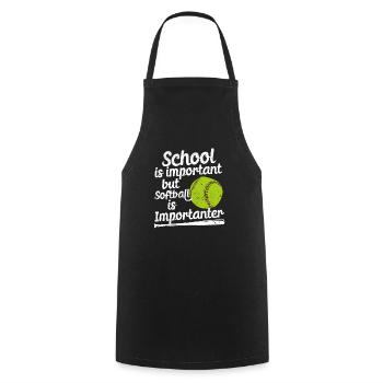 Schule ist wichtig, aber Softball noch wichtiger - Kochschürze - Schwarz - Vorne - AI Model Male 185 dark (185cm)