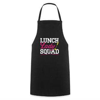Cafeteria Worker Dinner Lady Cook Lunch Lady Squad - Cooking Apron - black - Front - AI Model Male 185 dark (185cm)