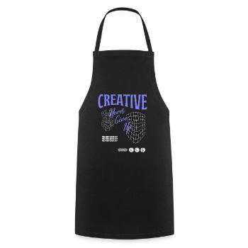 Creative Streetwear - Kochschürze - Schwarz - Vorne - AI Model Male 185 dark (185cm)