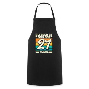 27 Birthday Gift Years Funny Saying - Cooking Apron - black - Front - AI Model Male 185 dark (185cm)