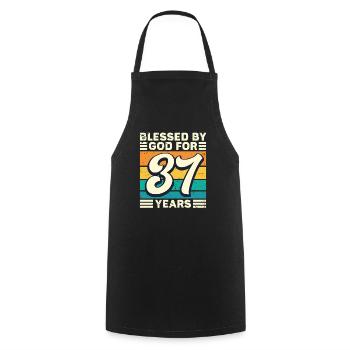 37 Birthday Gift Years Funny Saying - Cooking Apron - black - Front - AI Model Male 185 dark (185cm)