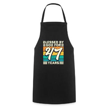 47 Geburtstag Geschenk Jahre Lustig Spruch - Kochschürze - Schwarz - Vorne - AI Model Male 185 dark (185cm)